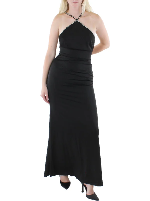 Today Only spaghetti strap dressWomens Embellished Halter Evening Dress