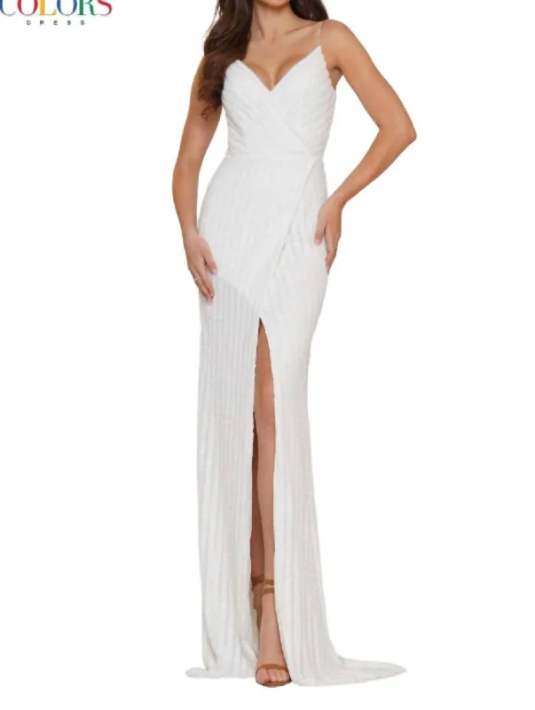 Time-Limited Offer elegant shift dressEvening Gown In White