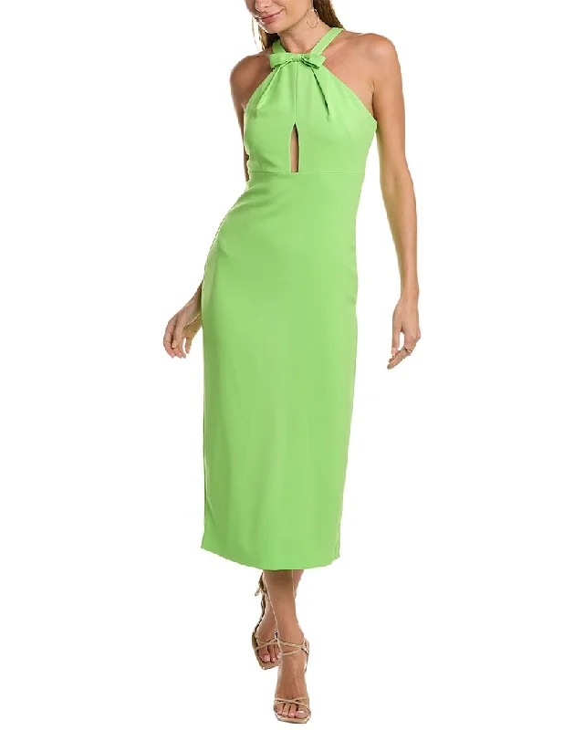 Shop and Save chic dressML Monique Lhuillier Bow Halter Maxi Dress