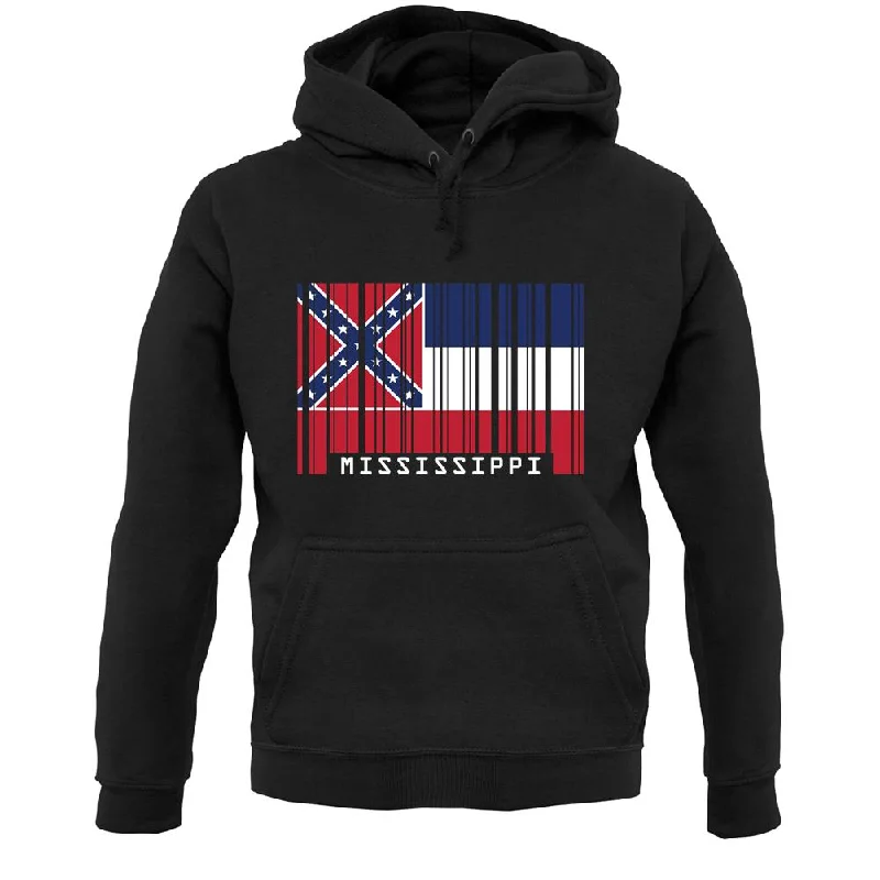 Online Specials Mississippi Barcode Style Flag Unisex Hoodie