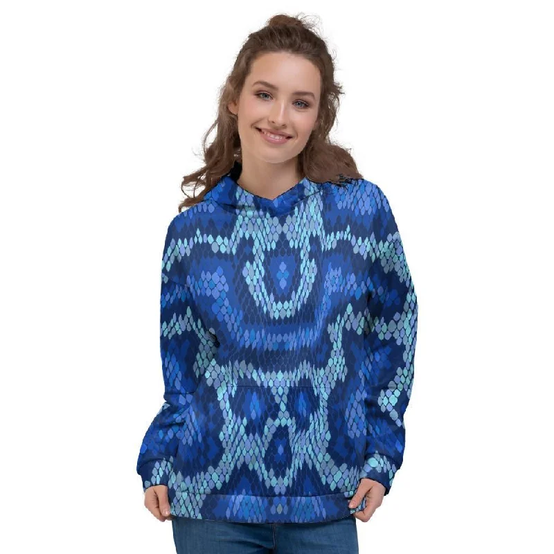 Discount Mania Blue Snakeskin Print Women's Hoodie