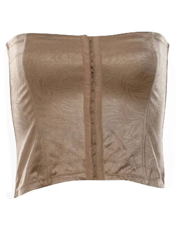 Mega Sale casual puffer jacketJacquard Pattern Light Brown Metallic Corset - S