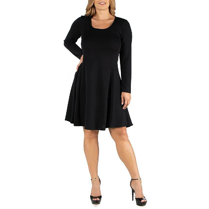 Midnight Madness formal dress24seven Comfort Apparel Womens Plus Crepe Scoop Neck Midi Dress Midnight Madness formal dress24seven Comfort Apparel Womens Plus Crepe Scoop Neck Midi Dress