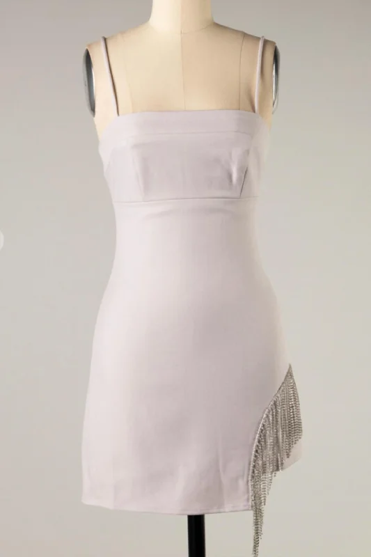 Special Offer sleek dressRhinestone Fringe Dress In Lavender