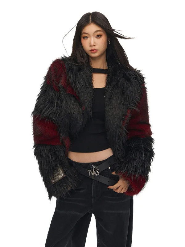 Warehouse Sale chic jacketLoose Silhouette Large Lapel Patchwork Coat