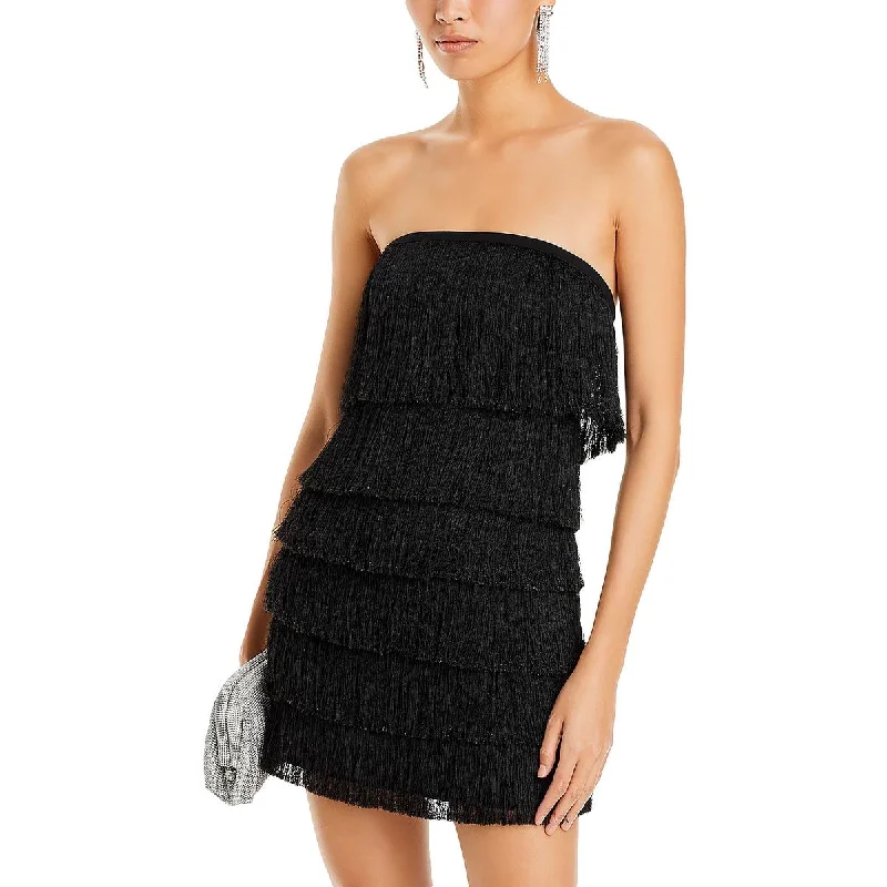 Can't Be Beat shift dressMilly Womens Fringe Mini Cocktail And Party Dress