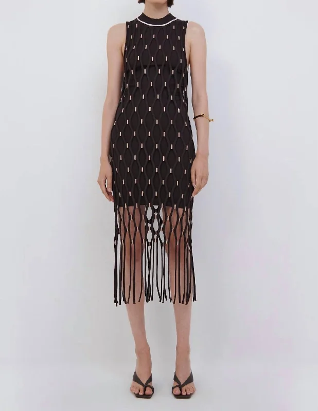 Deal Mania wool dressMariel Compact Dress In Chocolate/ivory