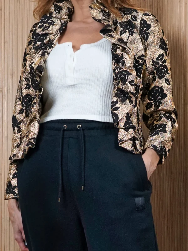 Deal Explosion casual windbreaker jacketAvant Garde Gold Ruffle Jacket