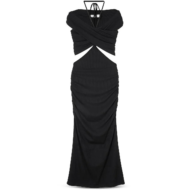 Online Only draped dressJonathan Simkhai Womens Akane Criss Cross Front Long Halter Dress