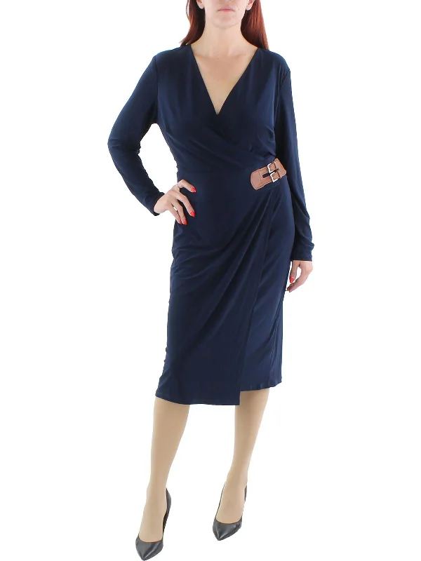 Huge Discounts cocktail party dressWomens Belted Jersey Wear to Work Dress