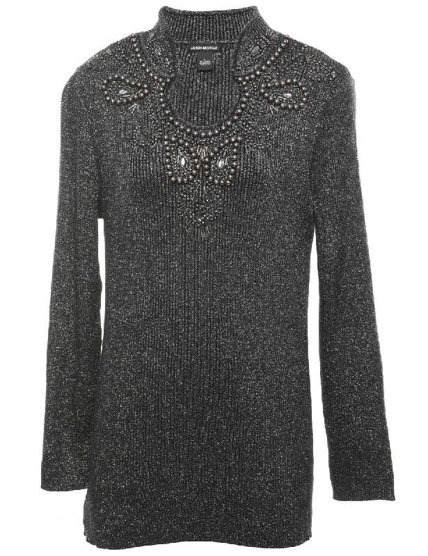 Steals and Deals tailored jacketLurex Thread Pattern Jumper - L