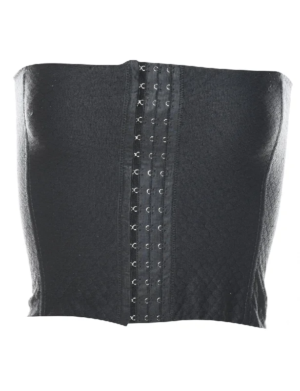 Sale Event lightweight jacketPlain Black Boned Corset - S