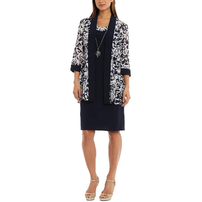 Year-End Sale romantic dressR&M Richards Womens Knit Jacket Two Piece Dress