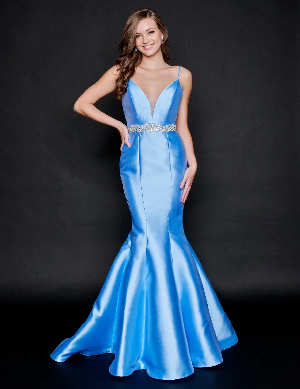Final Markdown playful dressNina Canacci 2318 Long Mermaid Prom Dress Pageant Gown Mikado Satin