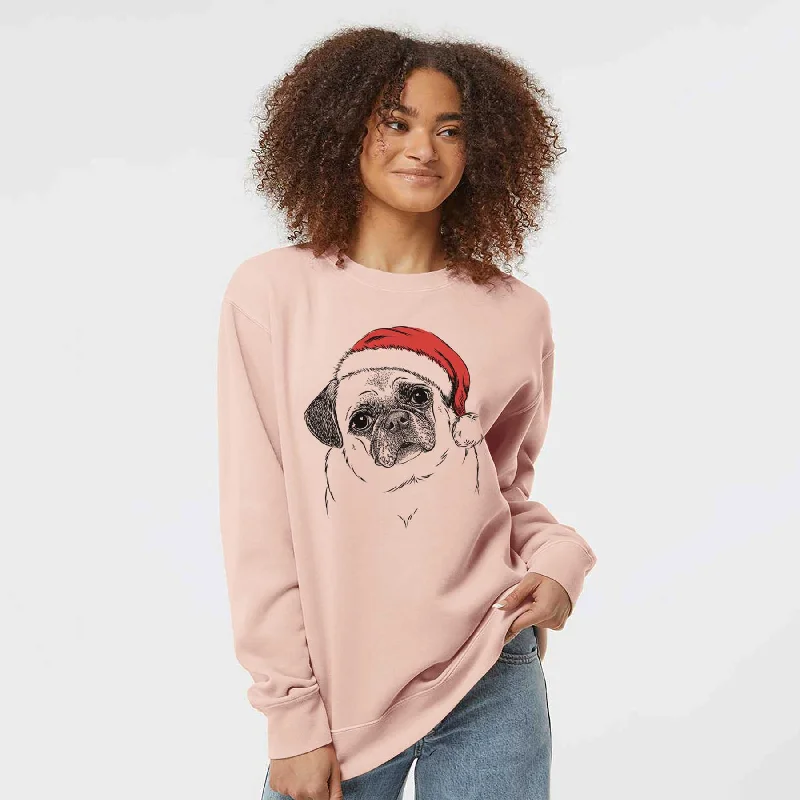 Factory Direct Sale fashionable fitness sweatshirtSanta Zoey the Pug - Unisex Pigment Dyed Crew Sweatshirt