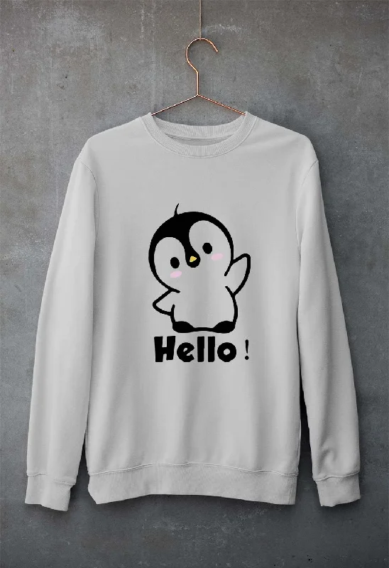 Clearance Items pullover workout hoodiePenguin Hello Unisex Sweatshirt for Men/Women