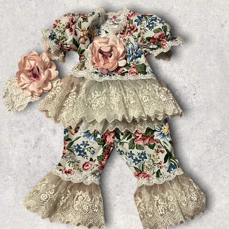 Amazing Deals silk dressSpringtime Floral Pant Set