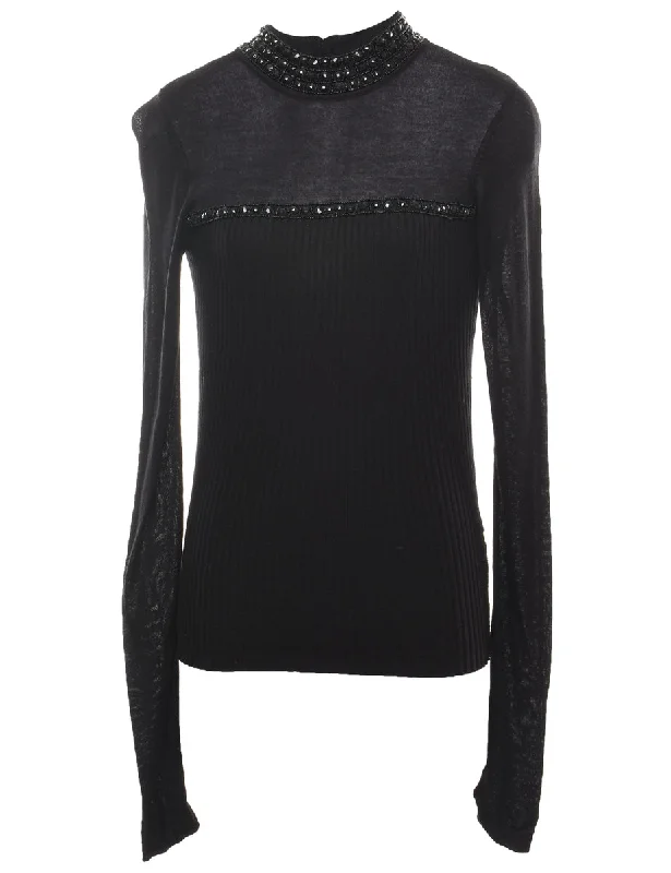 Don't Wait fleece jacketBeaded Fine Knit Jumper - S