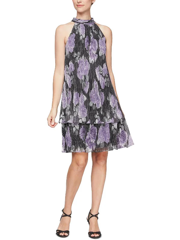 Weekend Deal cocktail party dressFloral Print Mini Halter Dress