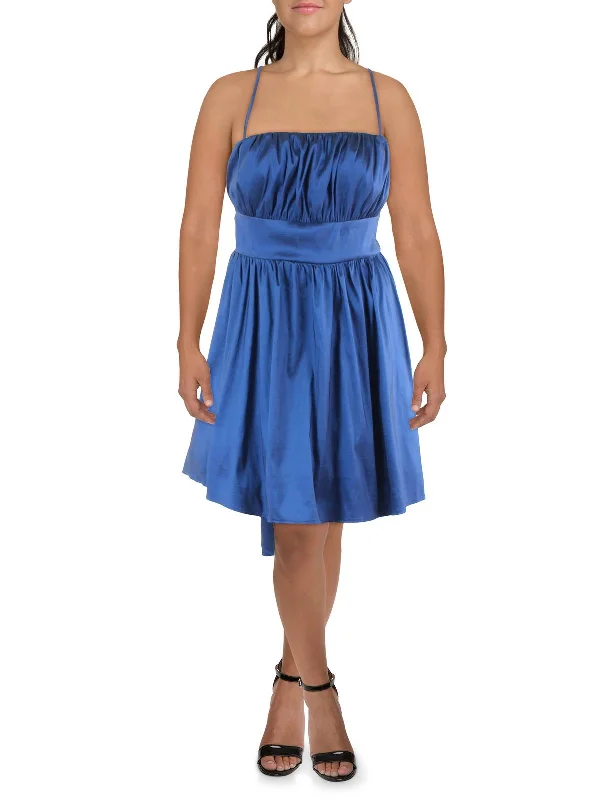 YEAR-End Sale floral wrap dressPlus Womens Pleated Knee Fit & Flare Dress
