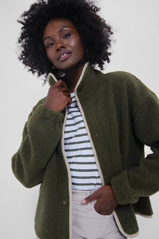 Year-End Sale sporty casual jacketDark Moss Violetta Fleece