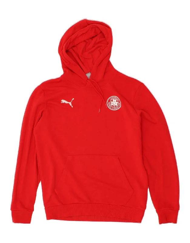 Amazing Deals PUMA Mens Hoodie Jumper Small Red Cotton