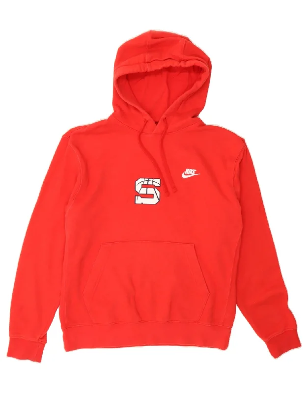 Bonus Savings NIKE Mens Graphic Hoodie Jumper Medium Red Cotton