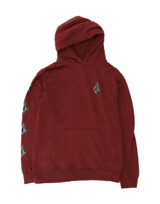 Epic Deals VOLCOM Mens Graphic Hoodie Jumper Large Red Cotton