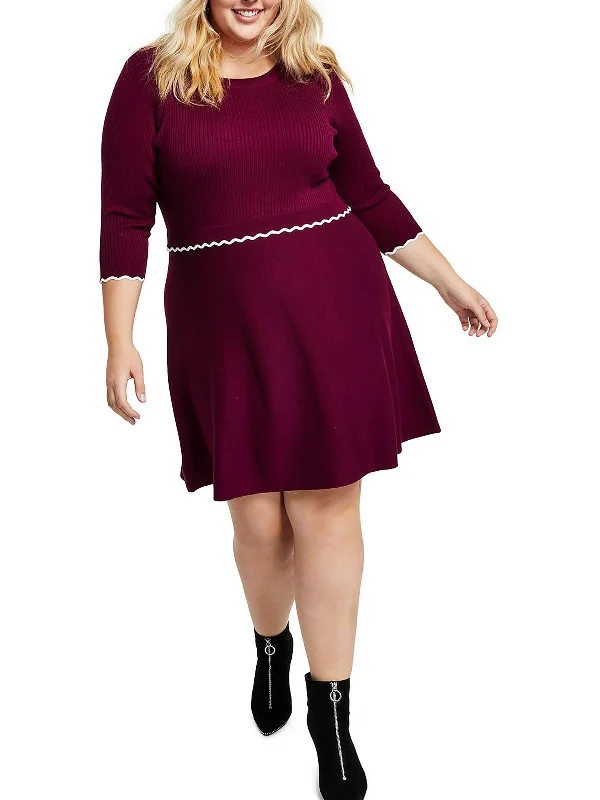 Markdown Madness ruched dressPlus Womens Knit Pullover Sweaterdress