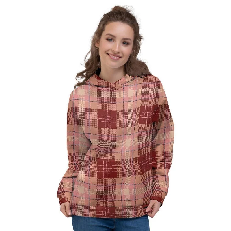 Bargain Prices Brown Plaid Tartan Women's Hoodie