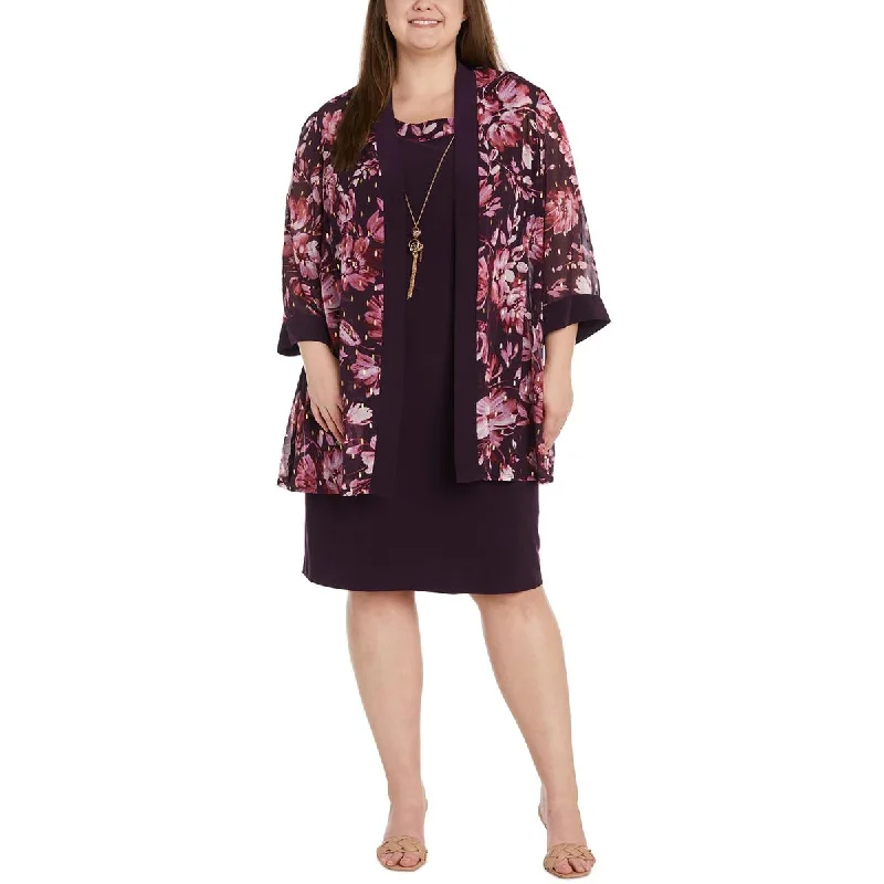 Value Deals structured dressR&M Richards Womens Plus Metallic Floral Two Piece Dress