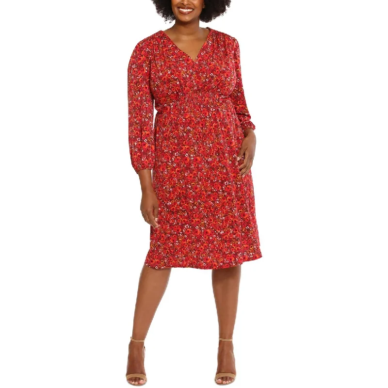 Flash Sale classic fit-and-flare dressLondon Times Womens Plus Smocked Semi-Formal Midi Dress Flash Sale classic fit-and-flare dressLondon Times Womens Plus Smocked Semi-Formal Midi Dress