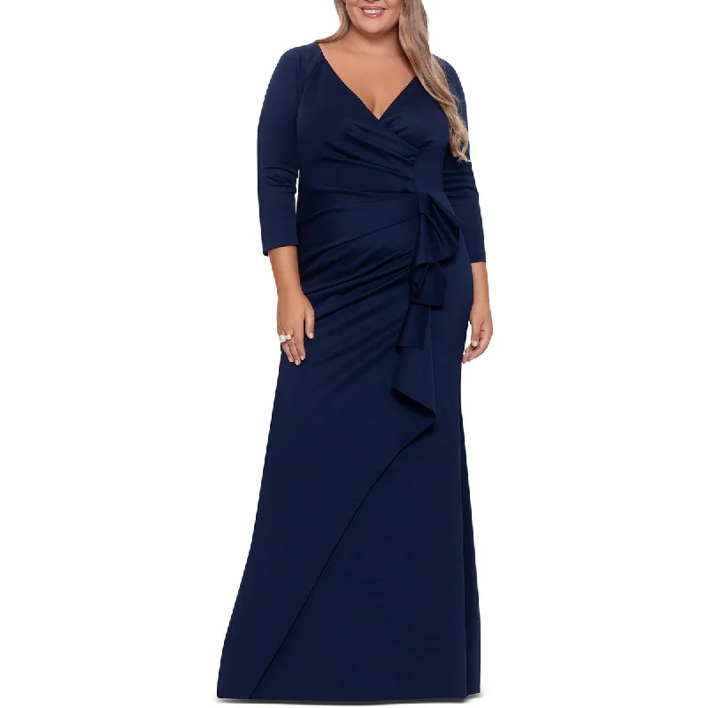 Today’s Deal fitted dressXscape Womens Plus Ponte V Neck Evening Dress