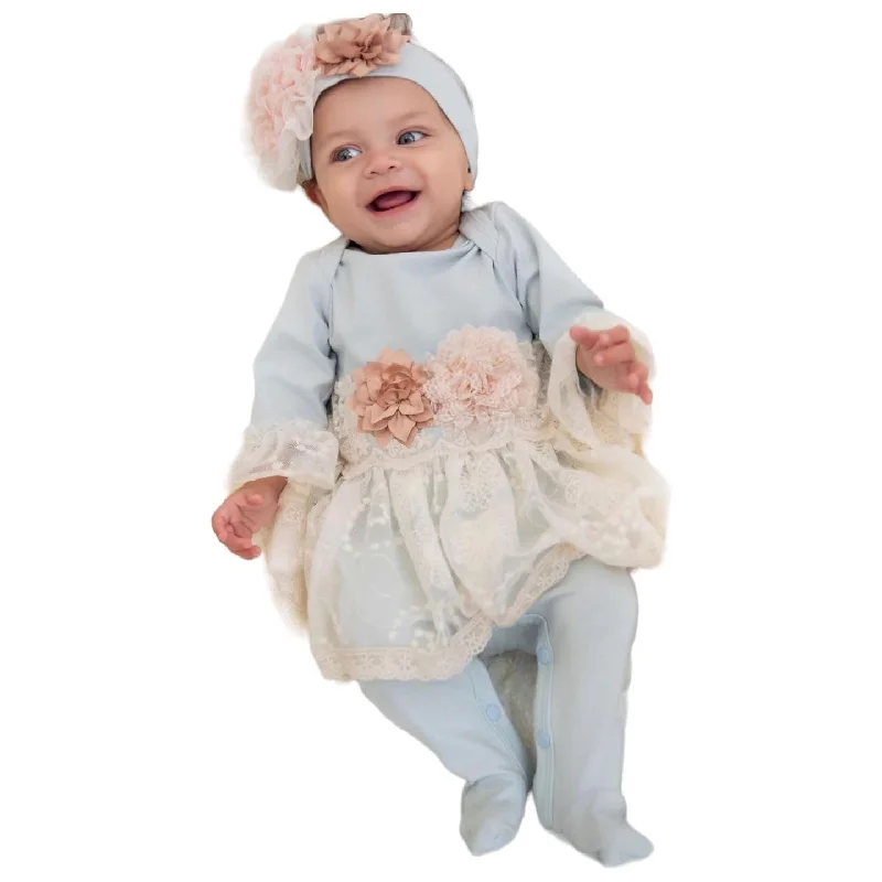 Clearance Items off-the-shoulder dressHaute Baby Powder Fresh Footie