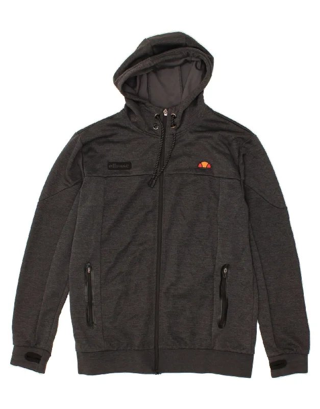 Price Cut ELLESSE Mens Zip Hoodie Sweater Medium Grey Polyester
