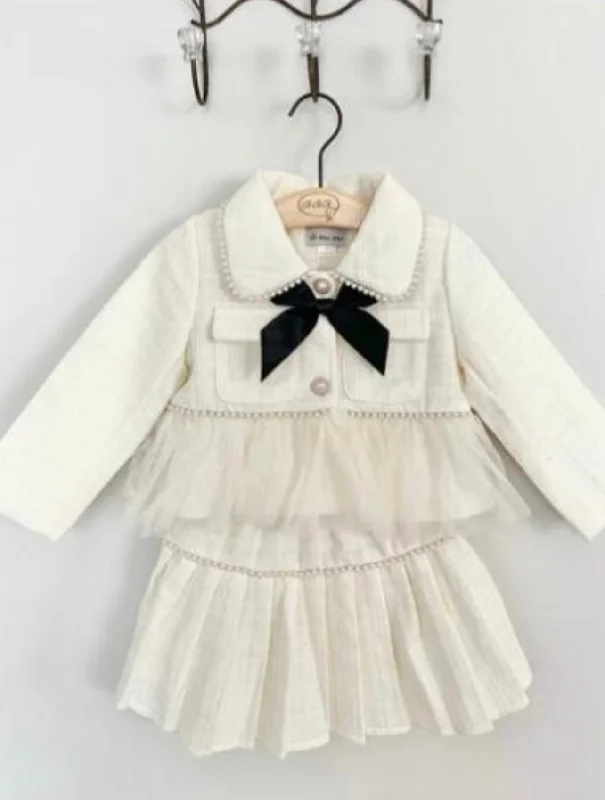 Quick Sale denim dressIvory Skirt Set