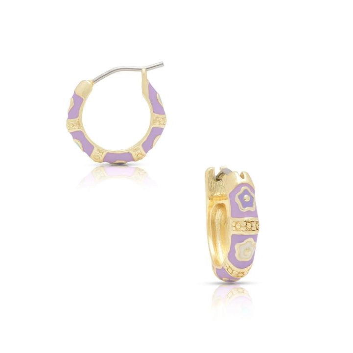Unmissable Offer wrap-around dressLily Nily Flower Pattern Hoop Earrings