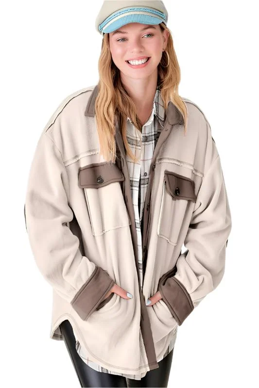 Lowest Price stylish jacketSoft Brushed Two Tone Mabel Jacket