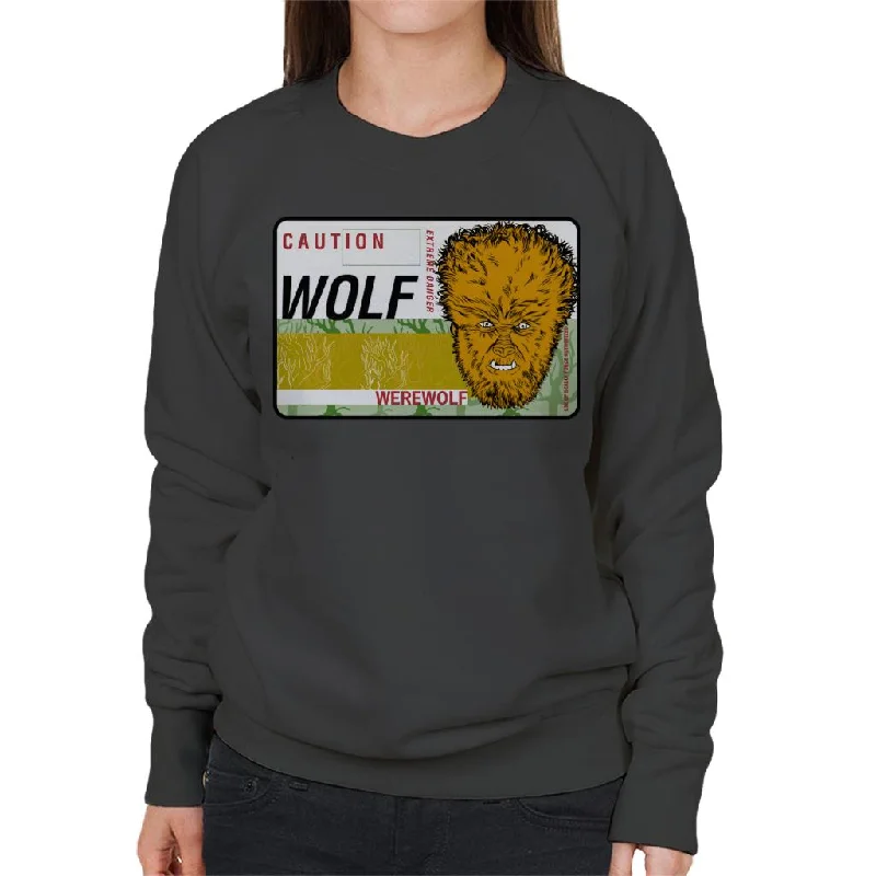 Big Savings athletic style hoodieThe Wolf Man Caution Extreme Danger Women's Sweatshirt